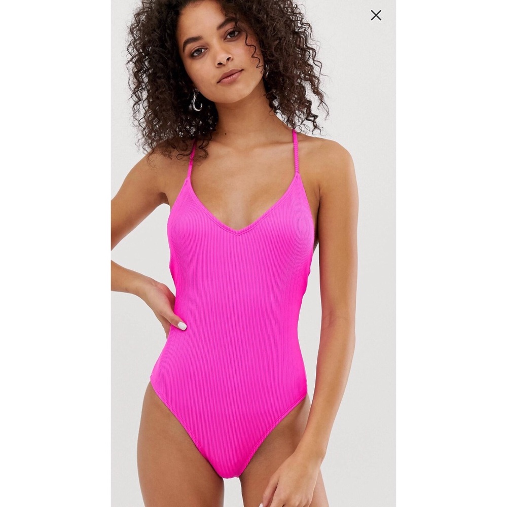ASOS hot pink one piece